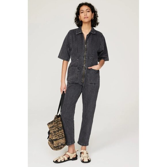 RACHEL COMEY Women's Drill Jumpsuit Size 2 In Black - Picture 1 of 10